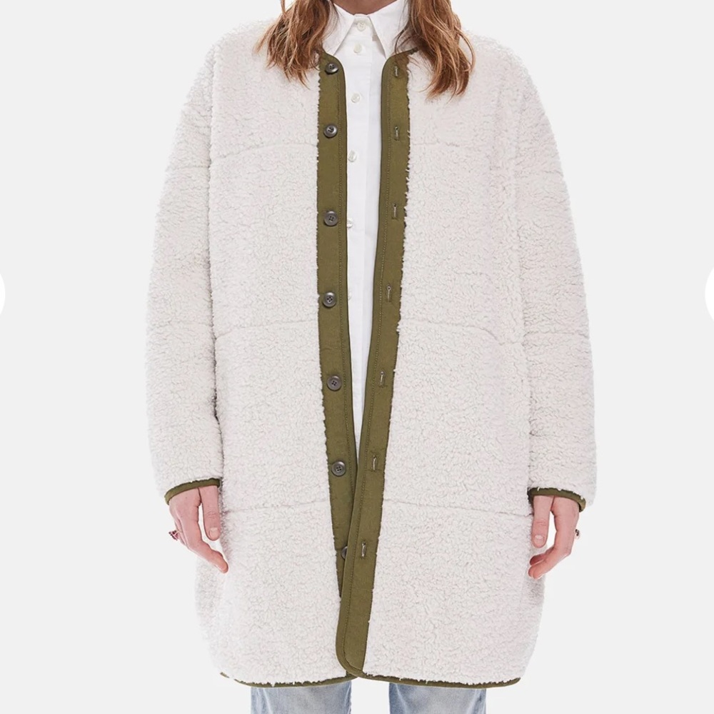 NWT Mother The Sherpa Cocoon Reversible Quilted Coat Size Small